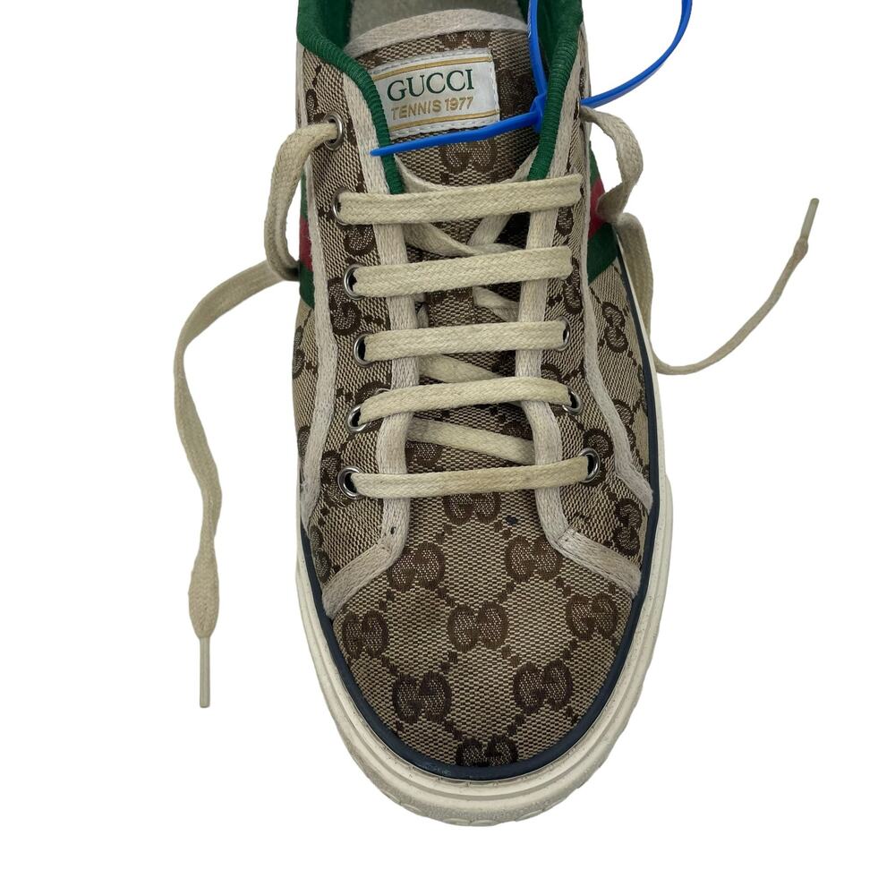 Gucci GG 1977 Tennis Sneakers Lace Up Beige Ebony Original Men Size 9/ 9.5 - Picture 14 of 14